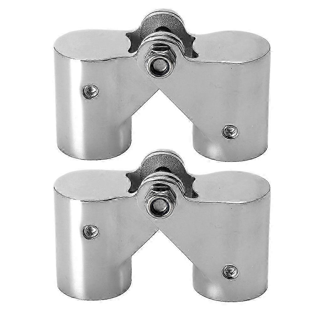 2Pcs Stainless Steel Folding Rotatable Connector for Marine Boat Rail Tube Accessories 25mm / 0.98in