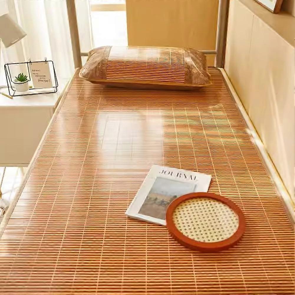 Bamboo Sleeping Mats for Bed - Quick Cooling Breathable Single Size Bamboo Mat 190x80cm for Dormitory and Home Use