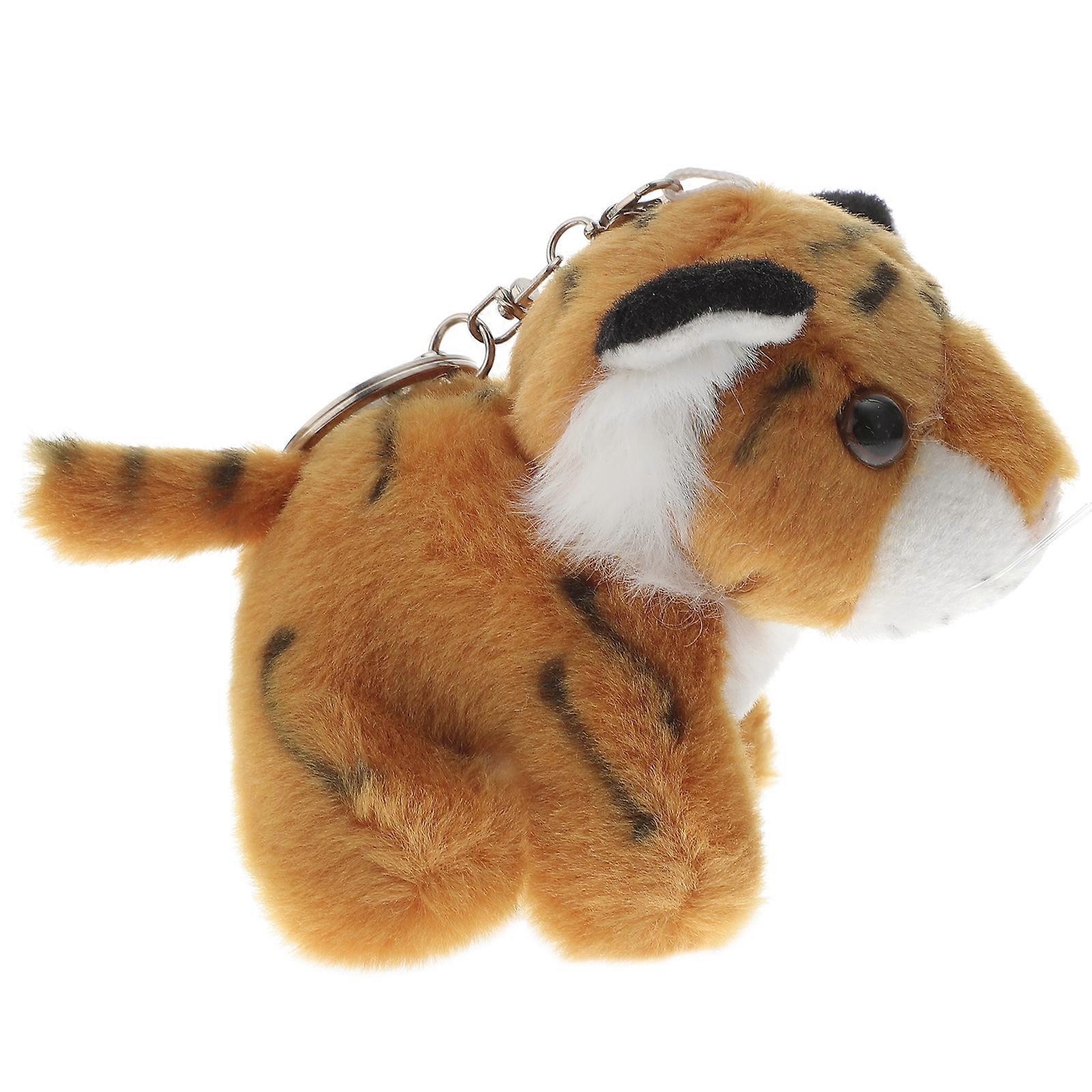 Brown Tiger Doll Pendant for Decor Made of Plush and PP Cotton Portable Size Lightweight 1PC