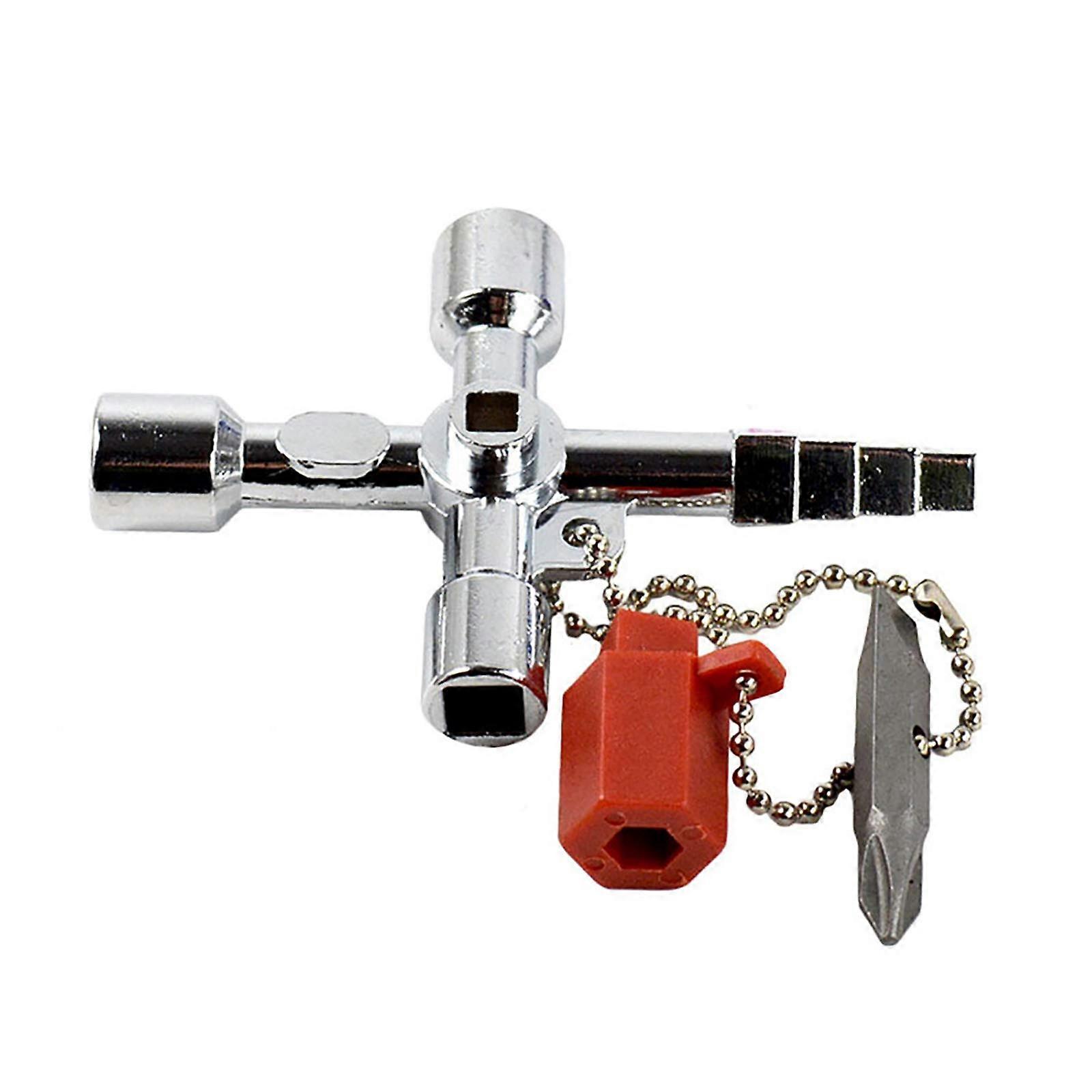 4 in 1 Universal Key Control Cabinet Key Square Triangle Key Multifunctional Utilities Key for Electric Water Gas Meter Box Cabinet Open Key