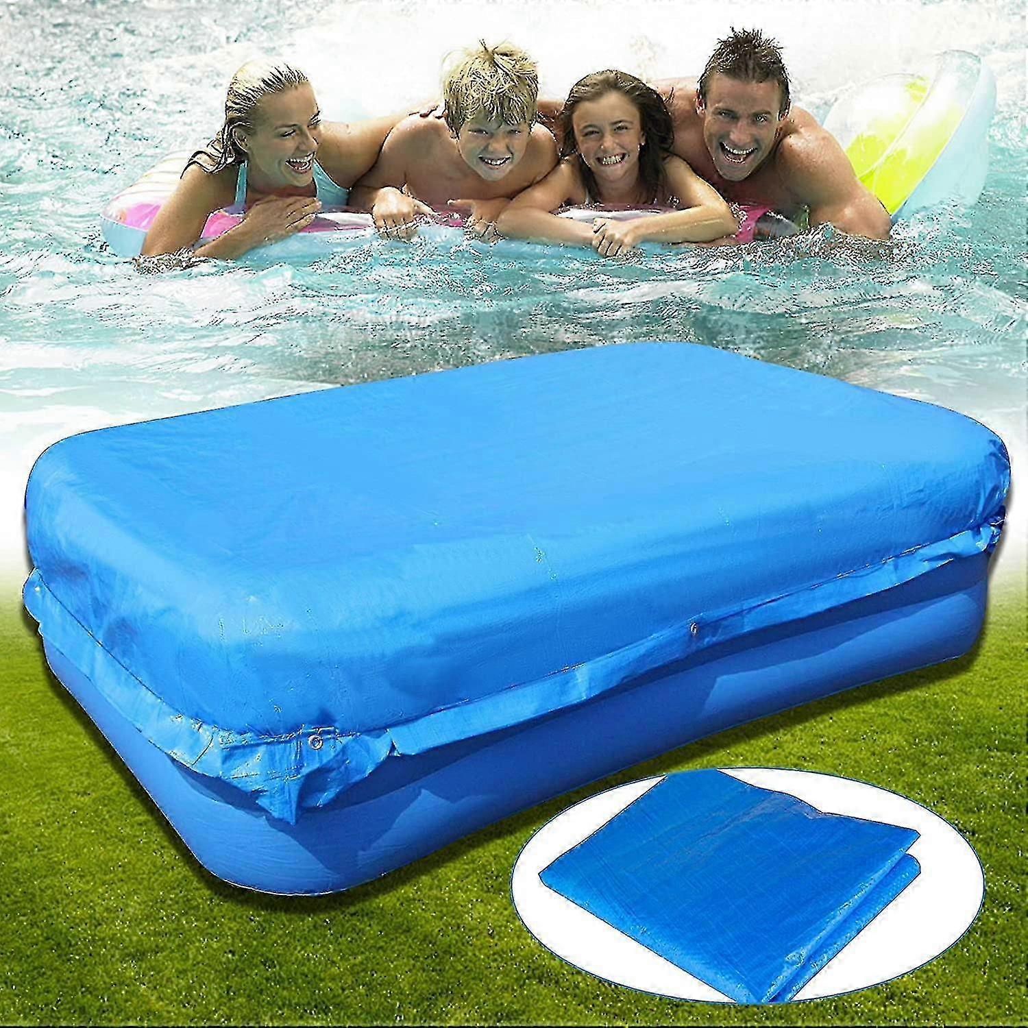 Durable Rectangle Pool Cover 118.11', Dustproof Rainproof for Inflatable & Garden Pools