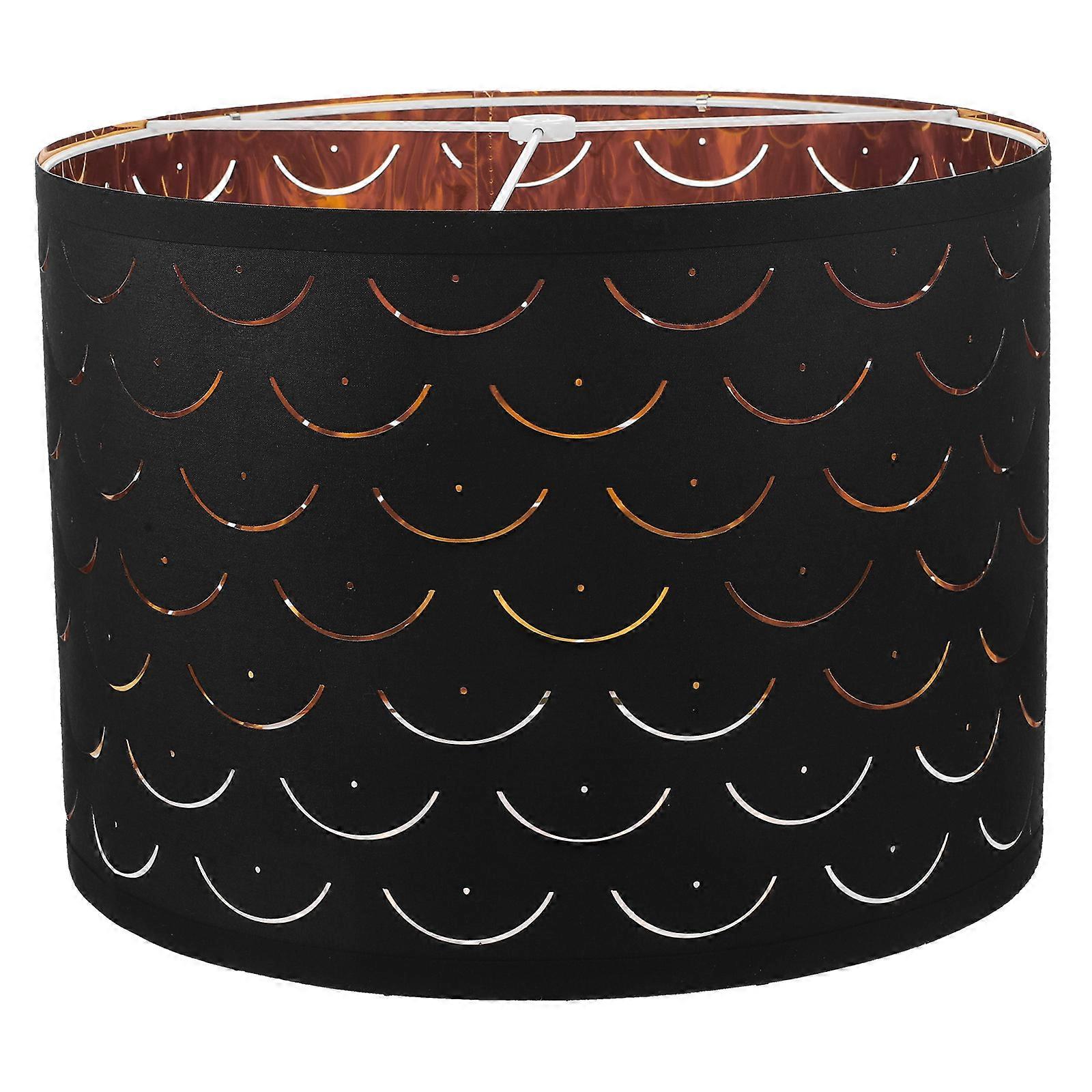 Modern Black Fabric Lamp Shade for Decor with Iron Base Simple Design Fits Most Lamps 6.7 Inches