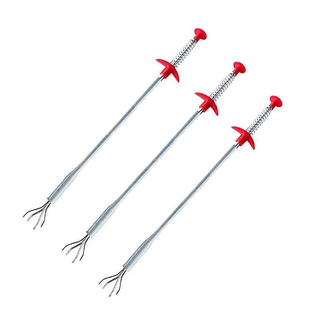 Flexible 3 Piece Four Claw Drain Cleaner Set – Durable Pipe Extractor for Kitchen & Bathroom Sink Cleaning
