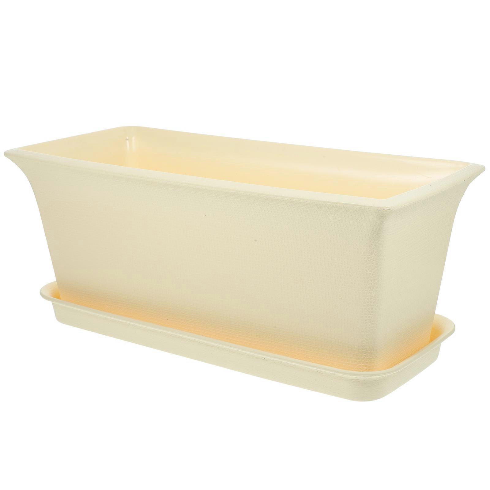 White Plastic Planter with Saucer for Home Use Perfect for Succulents Flowers or Herbs 1 Set