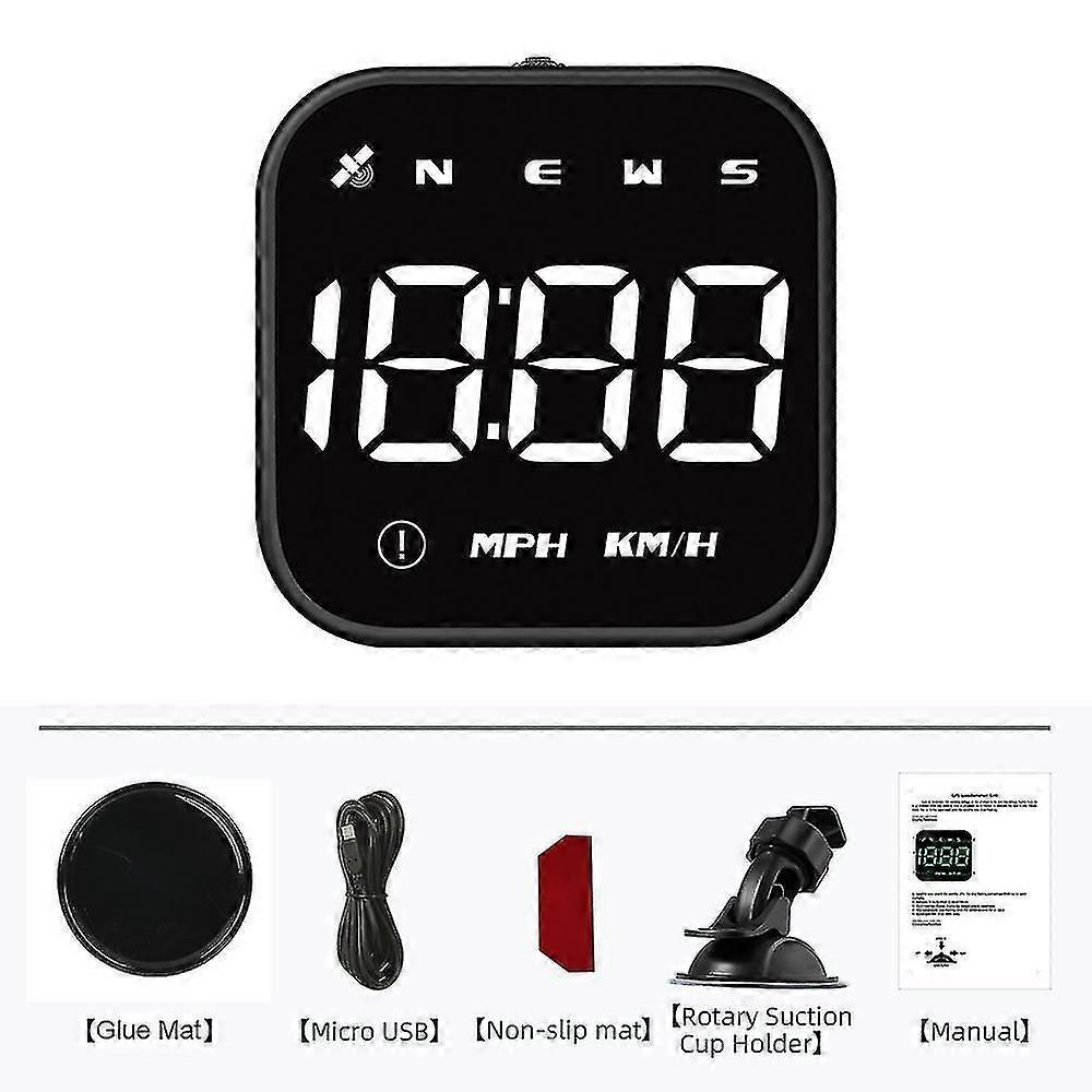 Overspeed Alarm Mini Car Head Up Display With Gps Compass Led Hud 2.5 Inch Fatigue Driving Reminder Auto-sensing Speedometer G4s