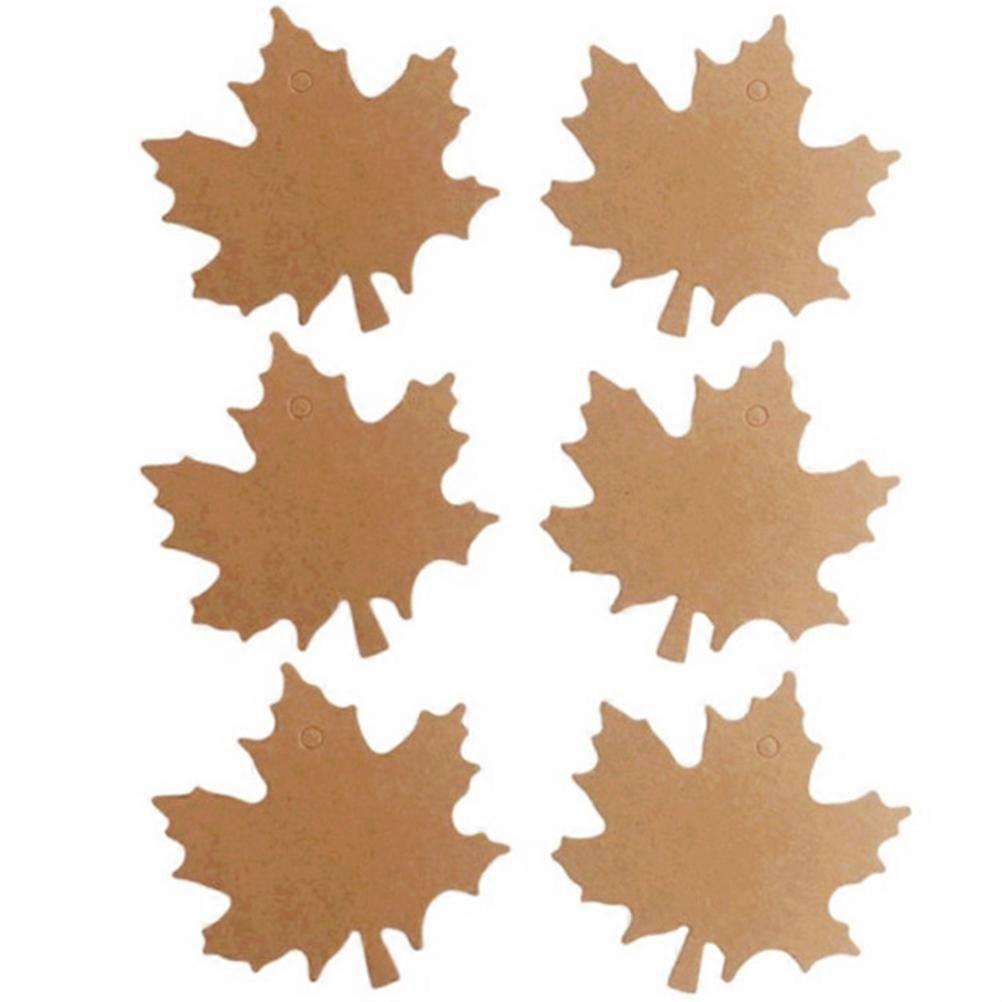 Chocolate Leaf Gift Tags for Decor Quality Paper 100pcs with 20M Hemp Rope