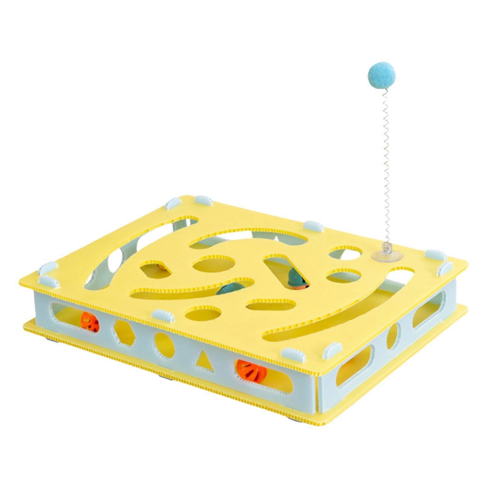 Cat Puzzle Toy for Indoor Cats, Labyrinth Play Box With Bell Balls And Digging Holes, Interactive Entertainment