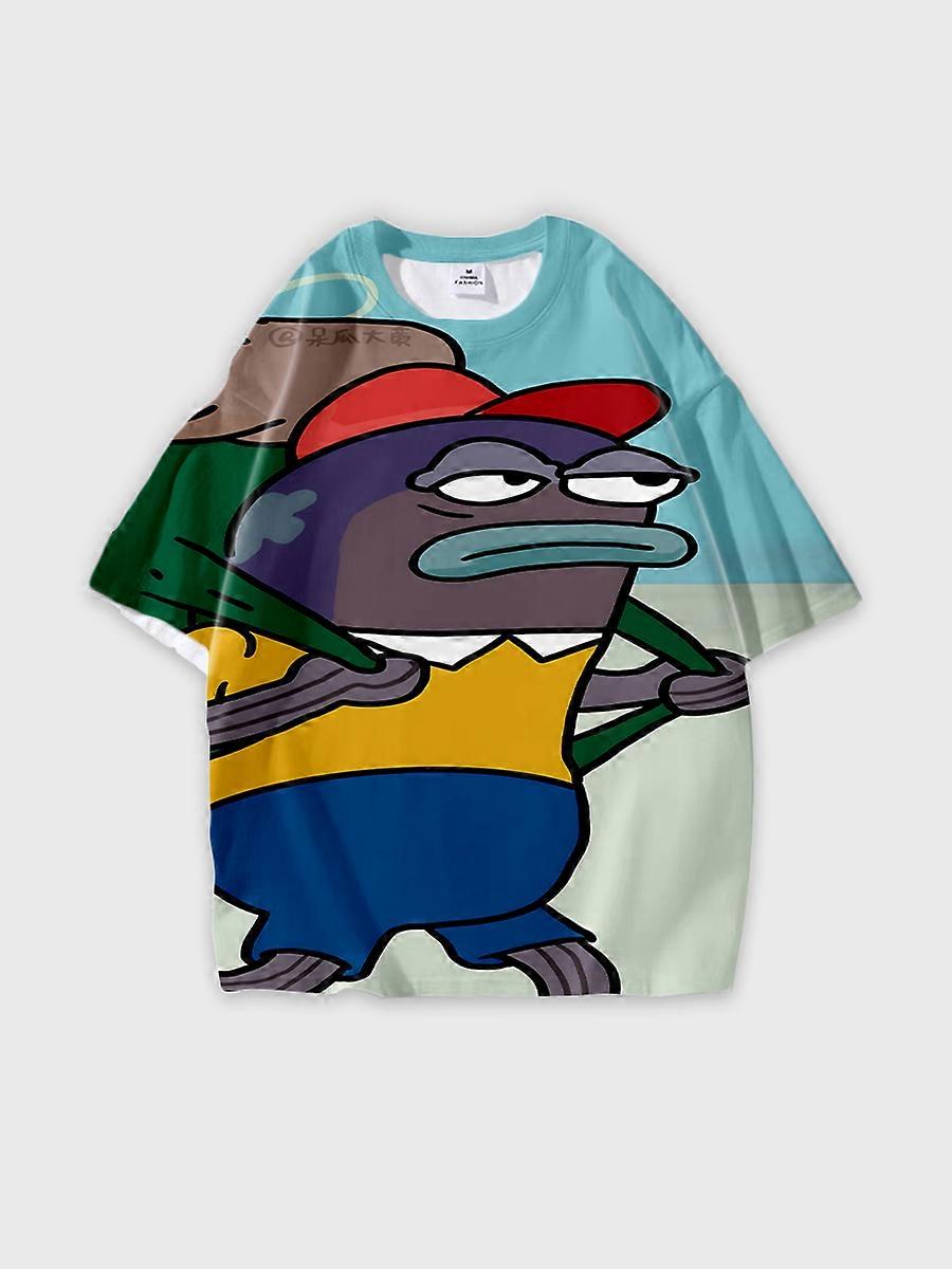 T-shirt round neck Anime Pattern loose short sleeve D1428