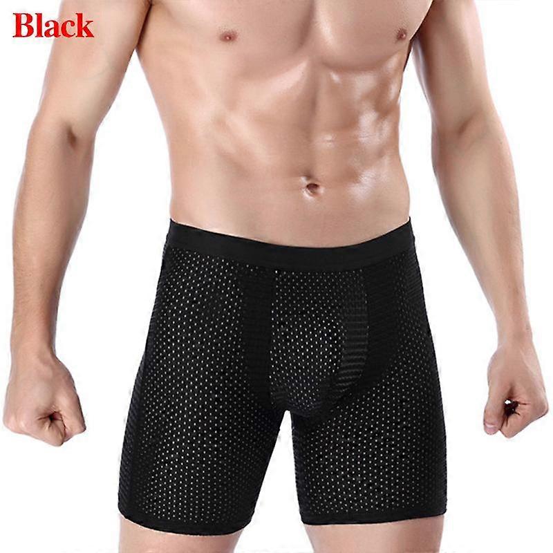 Men Boxer Mesh Shorts Briefs Ice Silk Panties Swimming Pants Underpants Fashion Soft Casual