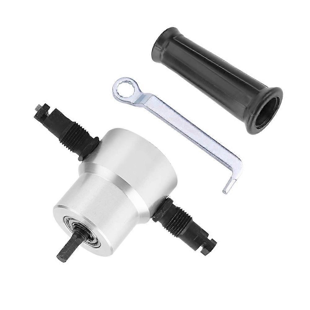 Metal Cutter Sheet Nibbler Cutter Metal Cutting Tool, Drill Nibbler, Double Head Metal Cutter for Car