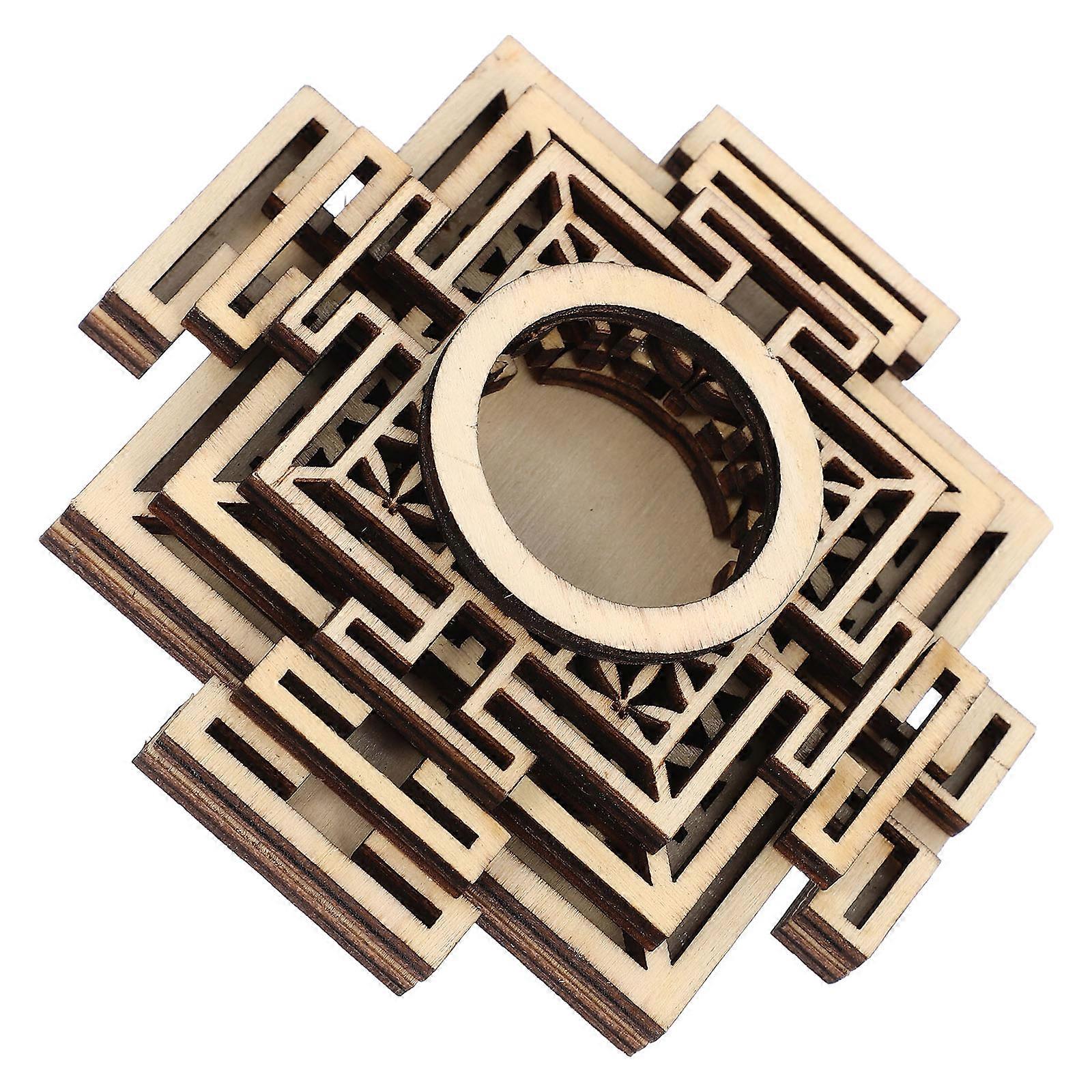 Crystal Ball Wooden Display Stand For Home Decoration Beige Color 10.10X10.10X2.30CM Display 1Pcs