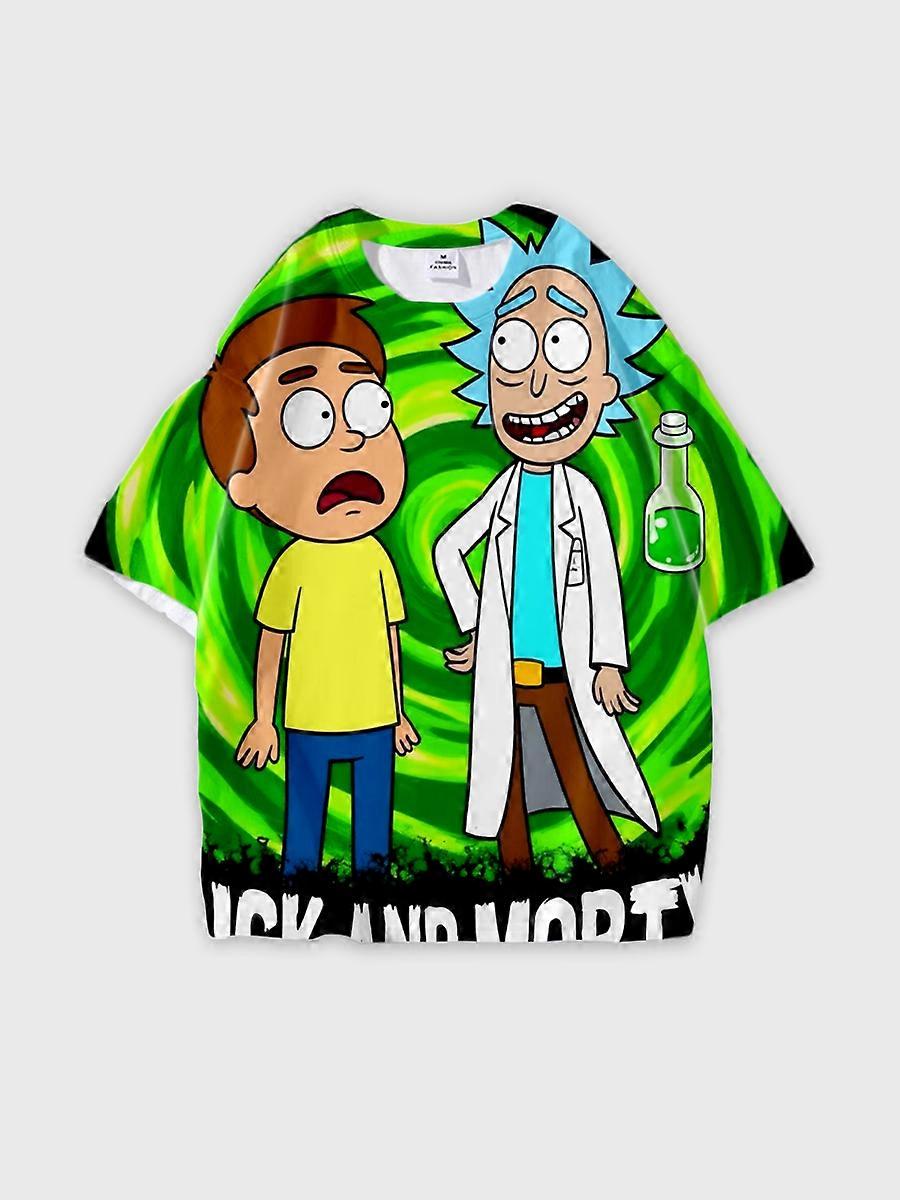 T-shirt round neck Animation Character Pattern loose short sleeve P1013