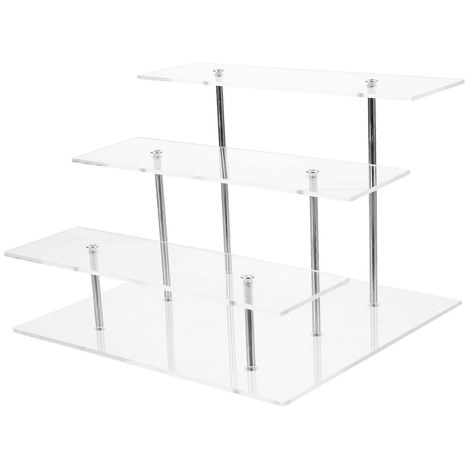 Acrylic Figurine Display Shelf 3-Layer Storage Rack For Home Use Cosmetics Organizer 1Pack