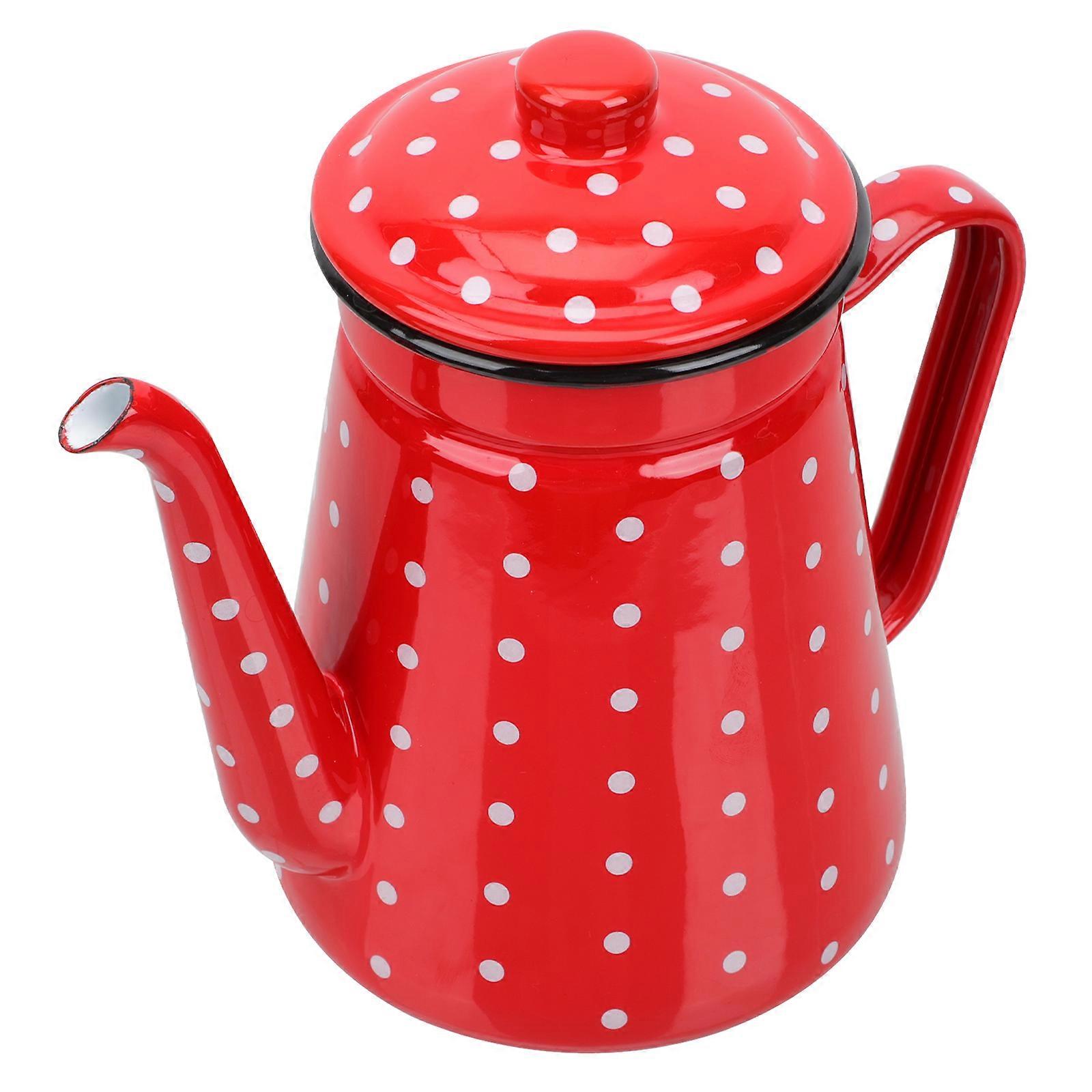 Enameled Coffee Pot Household Item Narrow Mouth Style Assorted Color Water Heating 1Pcs