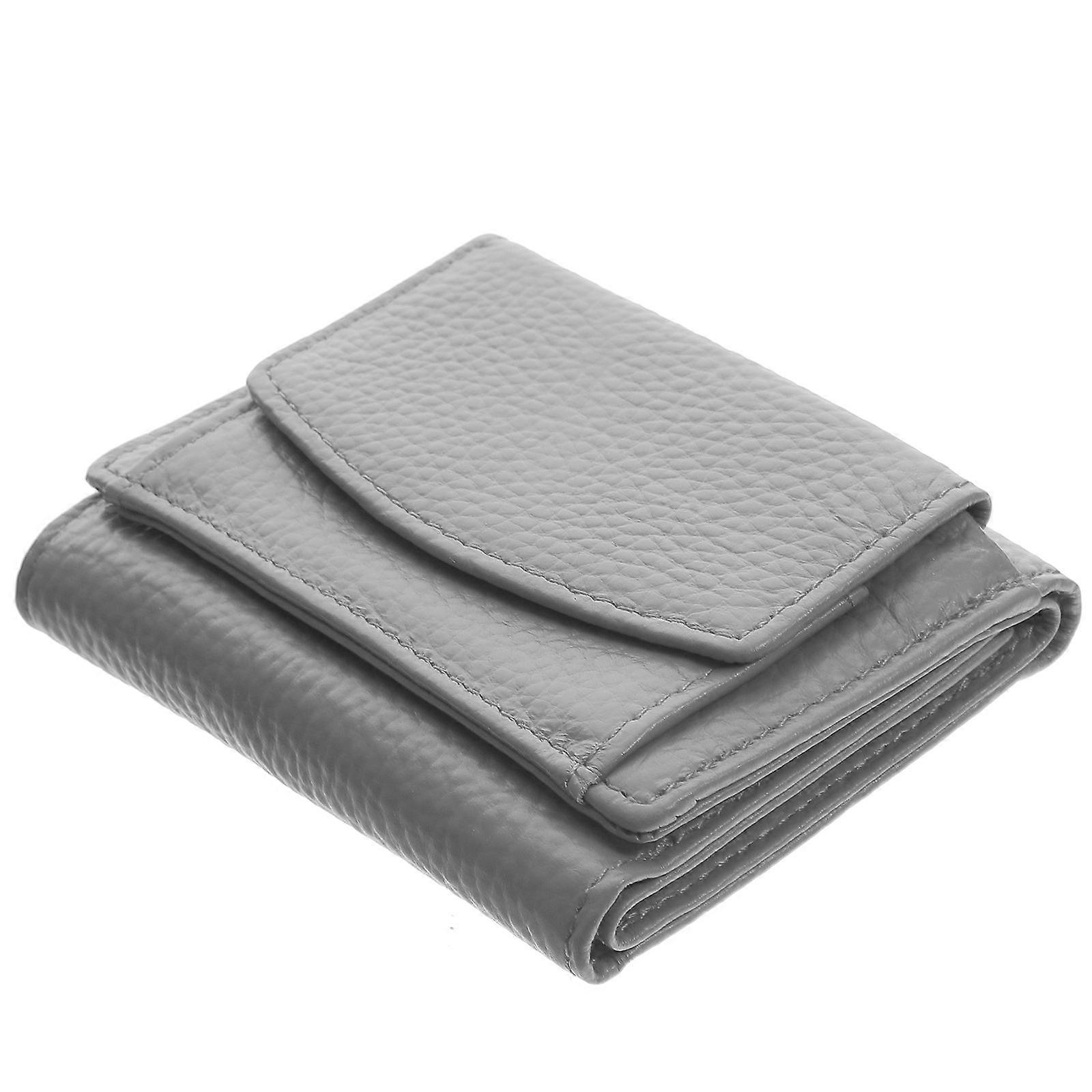 Compact RFID Blocking Wallet for Women – Stylish Card Holder with Cash Pouch, Grey Design for Students and Young Ladies