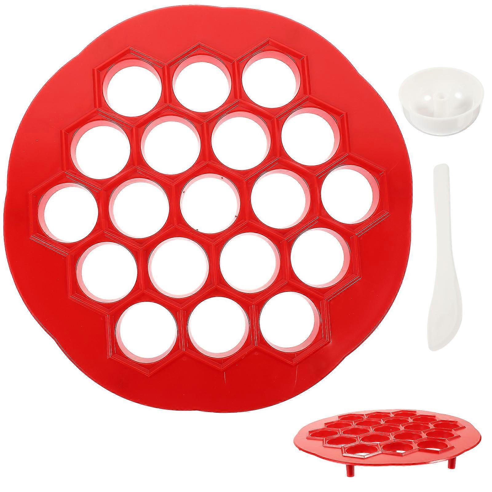 Dumpling Maker Machine Circular Household Tool Homemade Dumplings Red Plastic 1 Set