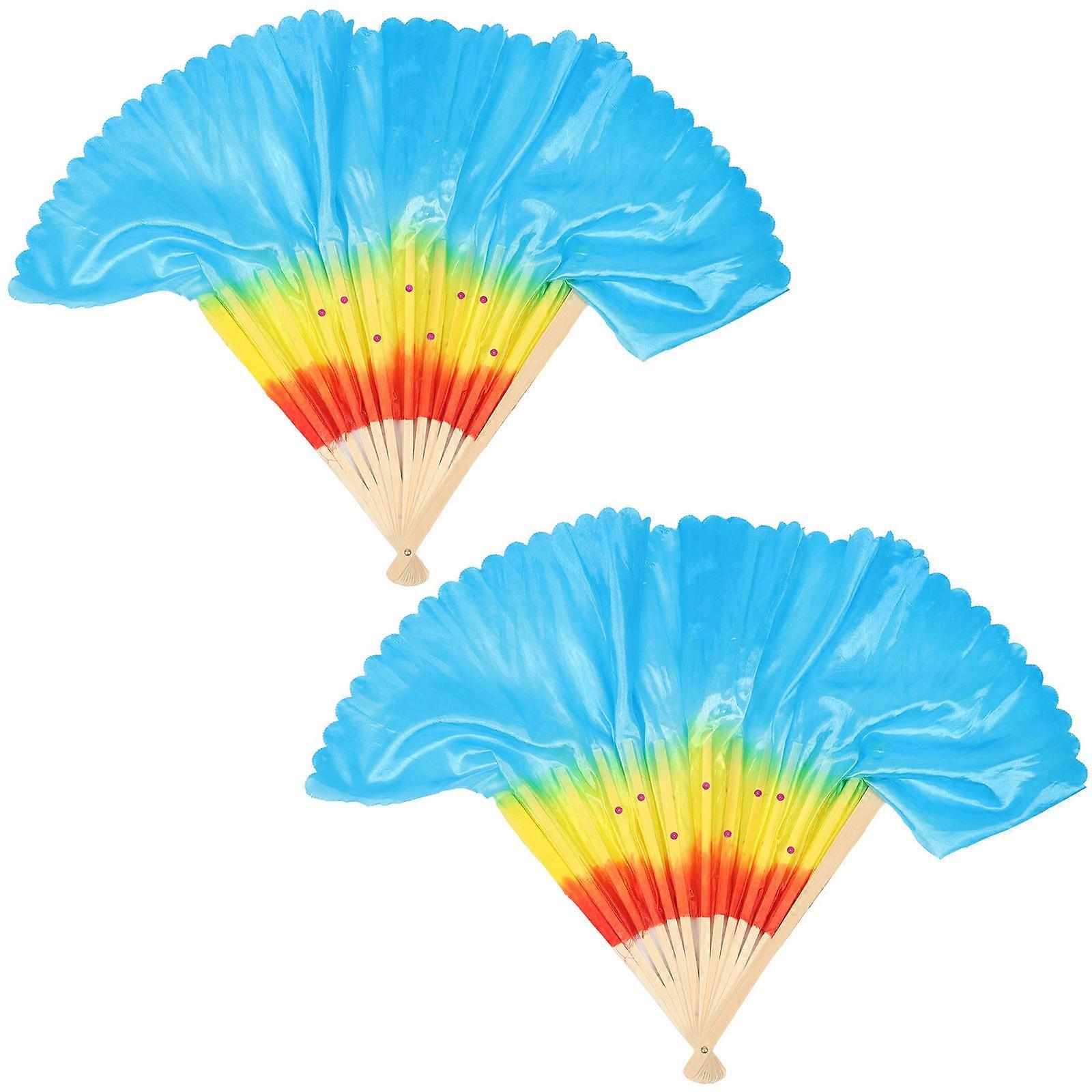 2pcs Exercise Hand Fan Performance Fan Decor Performance Folding Fan Practice Dance Fan for Decor