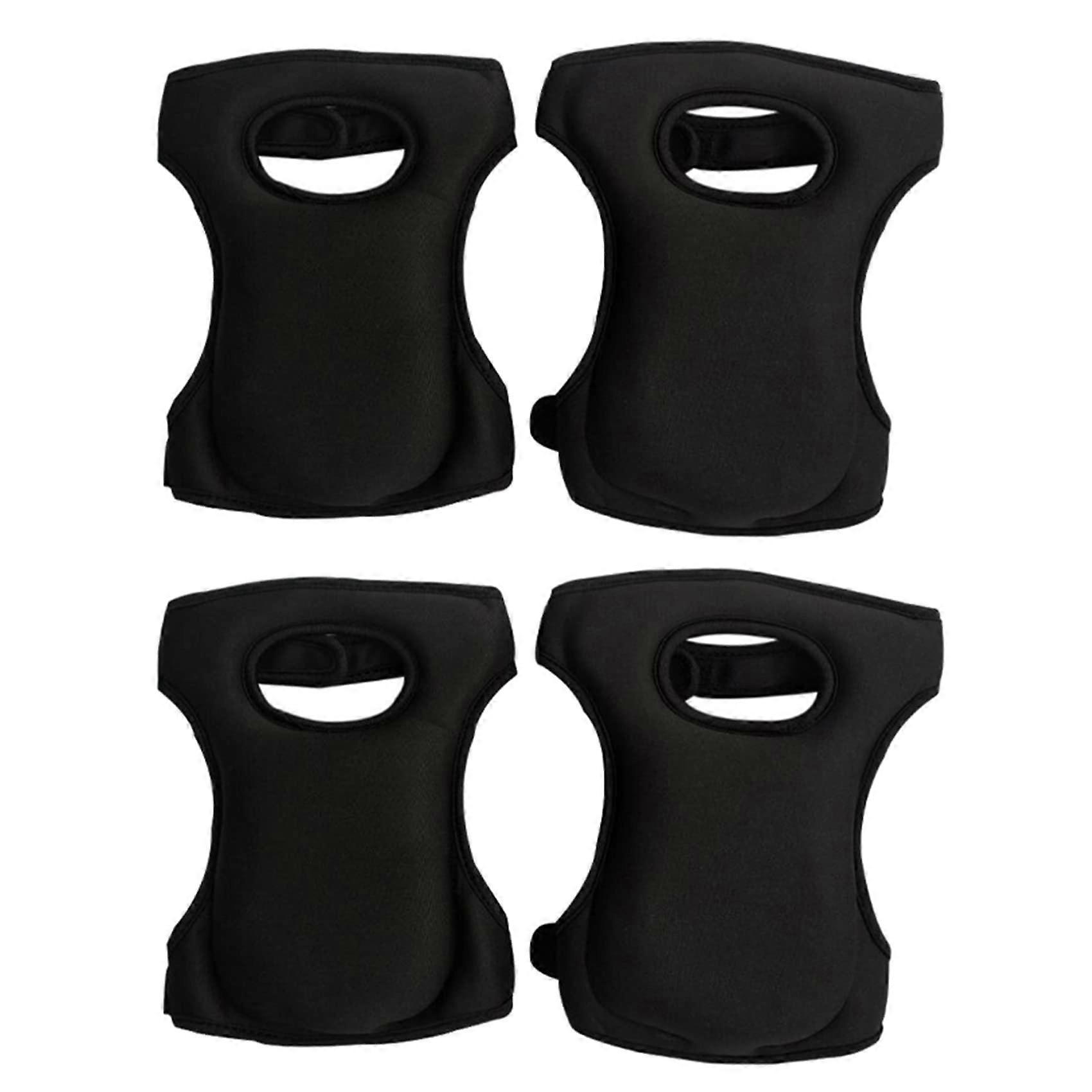 4 x for gardening, for home use, for garden cleaning, with adjustable straps, for floor cleaning, black