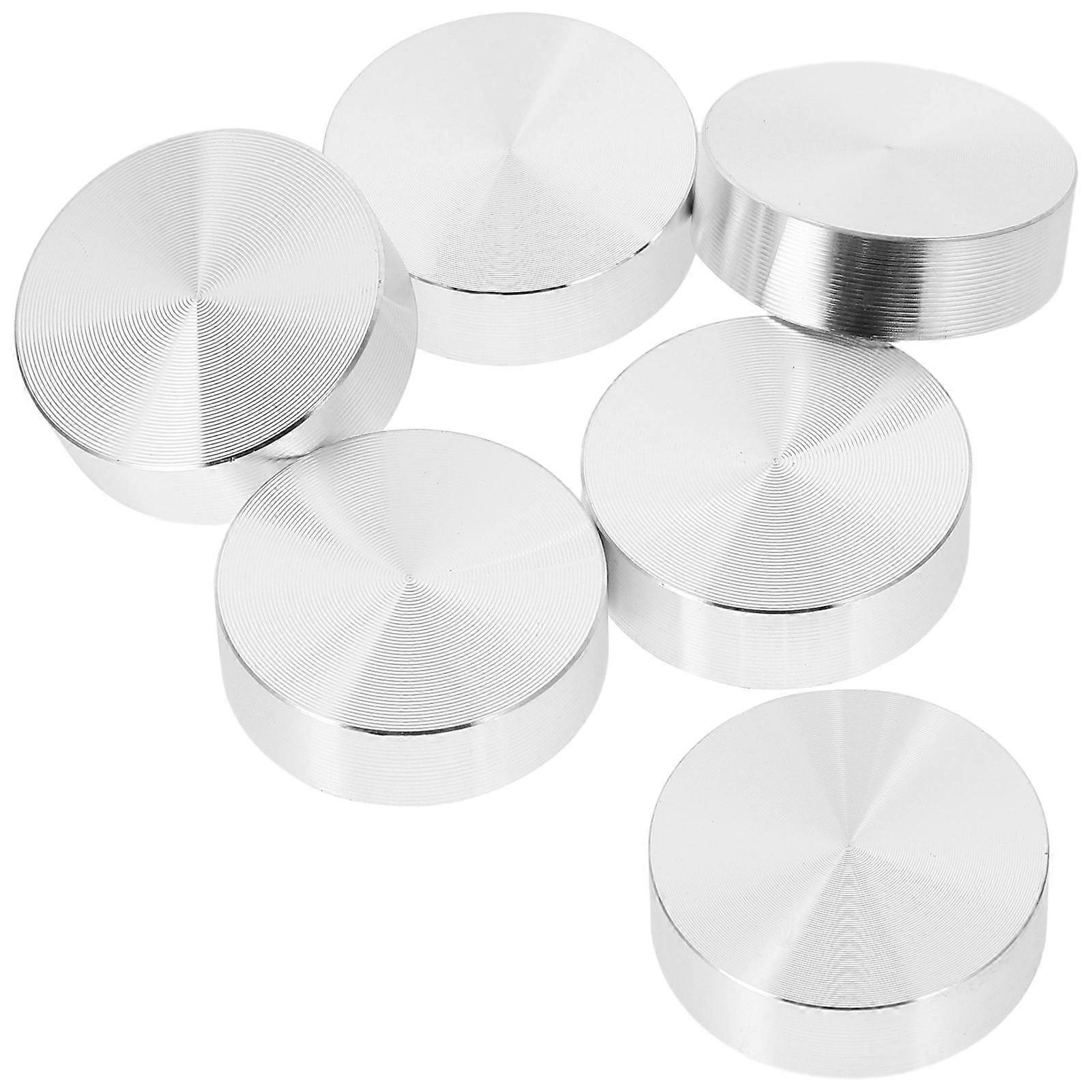 6pcs Aluminum Circle Disc Glass Tops Adapter Solid Alloy Discs for Coffee Tables Office Desks Dining Tables Glass Surface Conversion
