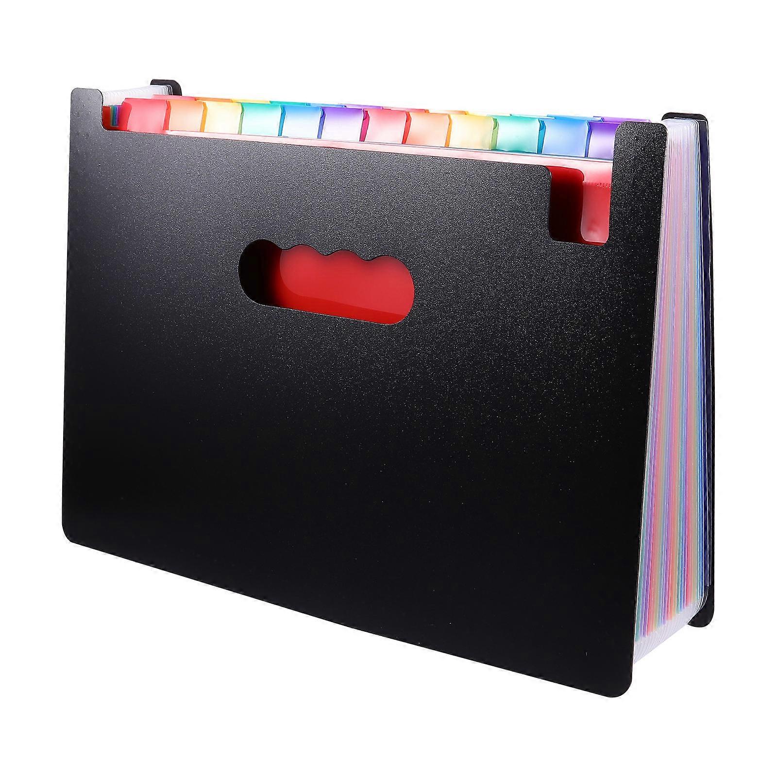 Rainbow Accordion File Organizer Portable Document Folder for Office School Travel Multi Functional Storage