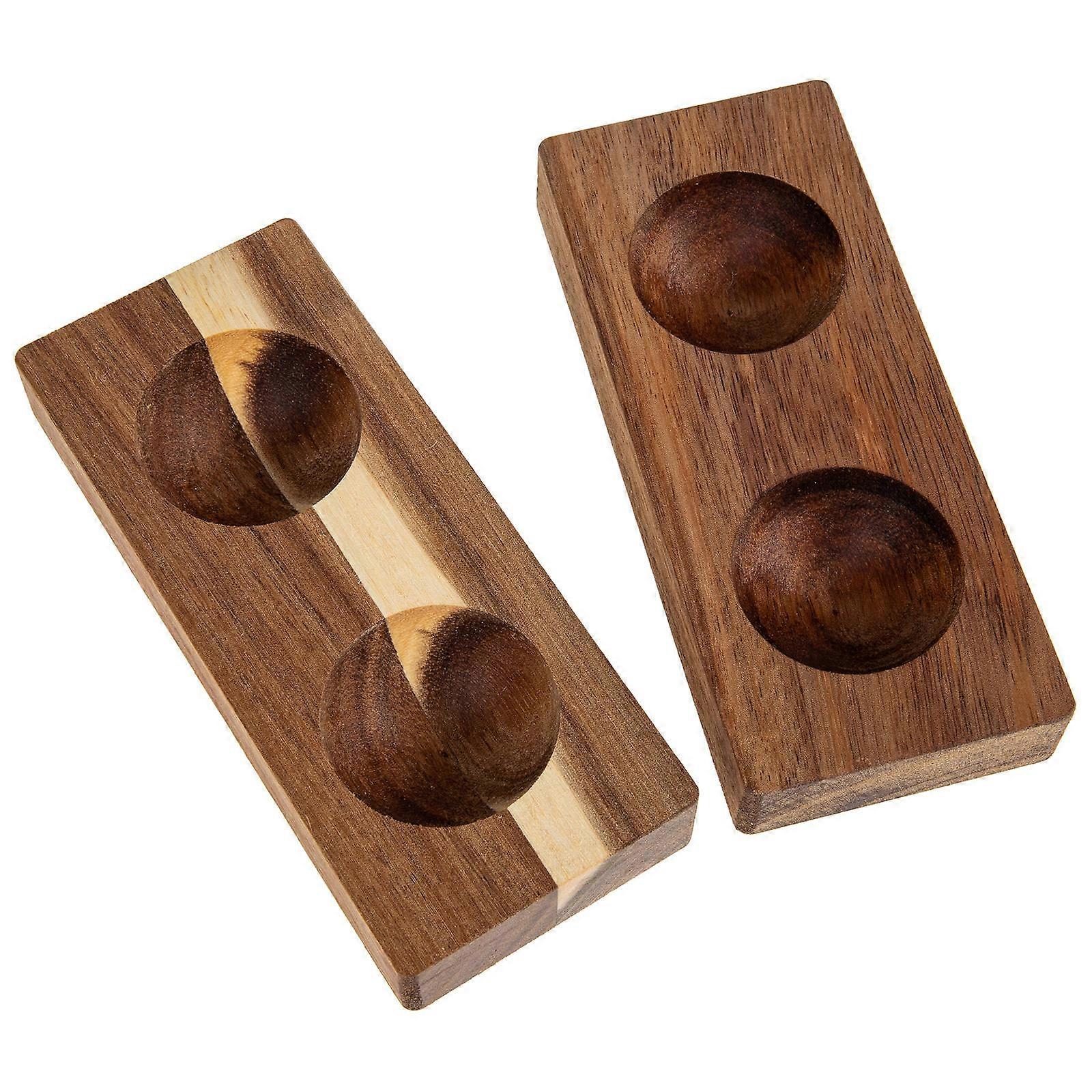 Brown Synthetic Egg Holder for Kitchen Countertop or Refrigerator Storage Use with Flat Bottom and Large Holes 2pcs