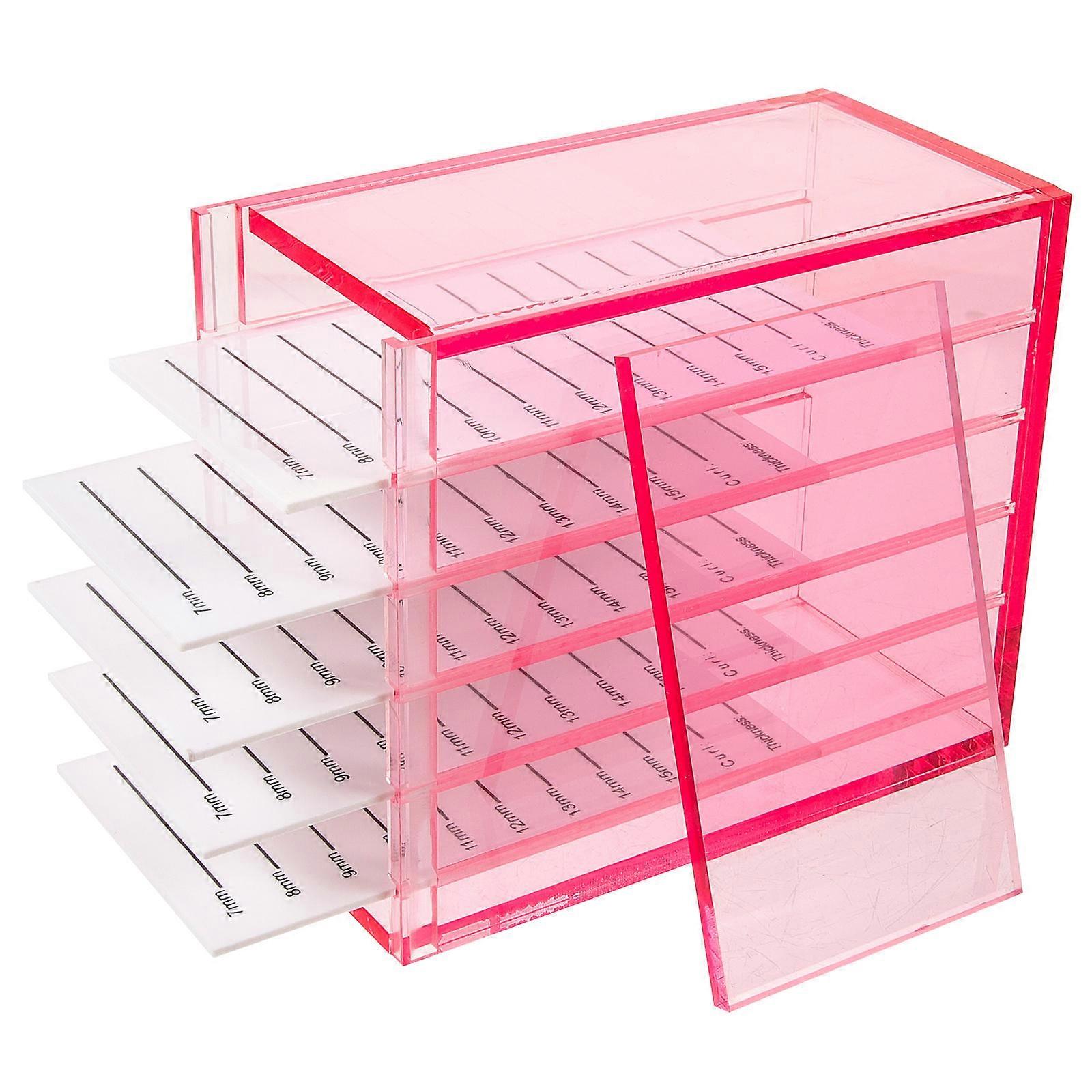 Clear Eyelash Case Multi-layer Organizer For Women And Girls In Pink 11.50X9.80X6.00cm Easy To Use And Clean With Waterproof Feature 1Pack