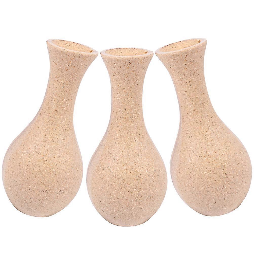 3Pcs Clay Decorative Vase Mold For Home And Studio Use In Khaki With Graffiti Function