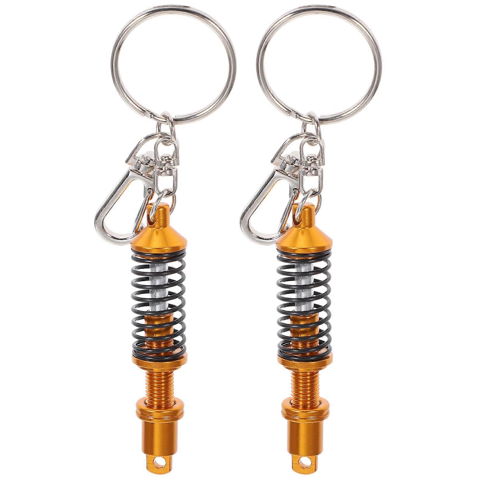 Metal Coilover Shock Absorber Keyholder Designed For Car Enthusiasts With Workmanship In Golden - 2Pcs