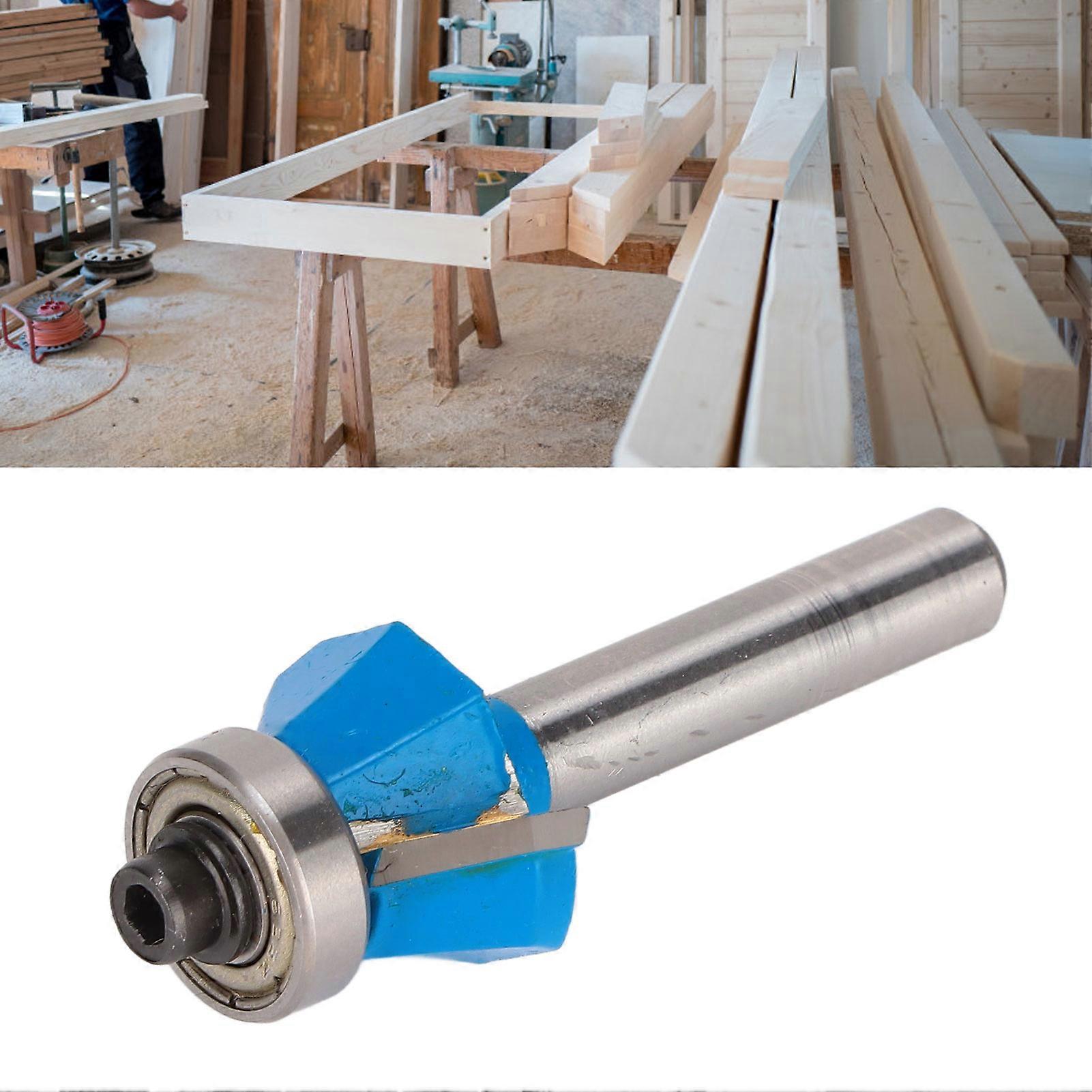 Router Bit 45 Degree 1/4in Round Shank Chamfer Tool with Top Bearing for Woodworking1/4x1/4 