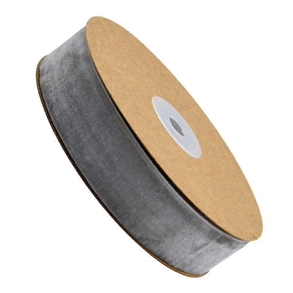 Non Elastic Flocking Ribbon Grey for Gift Wrapping DIY Crafts Decorative Home Strap Use
