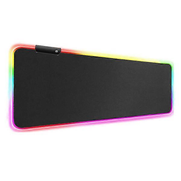 Large RGB Gaming Mouse Pad - 15 Lighting Modes Touch Control Extended Soft Computer Keyboard Mat.