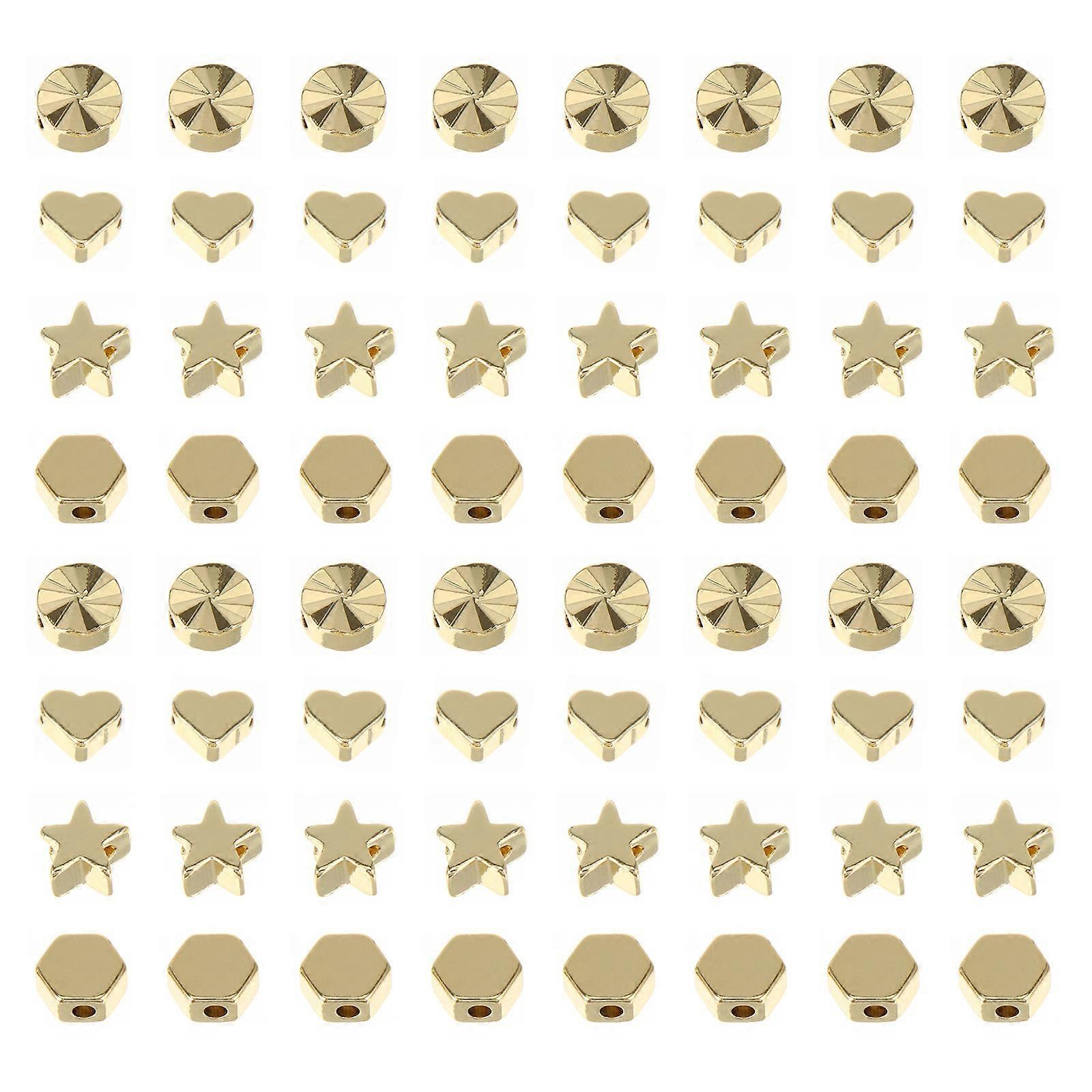 80Pcs DIY Craft Beads for Jewelry Making with Golden Alloy Spacer Design for Various DIY Projects Suitable for Children