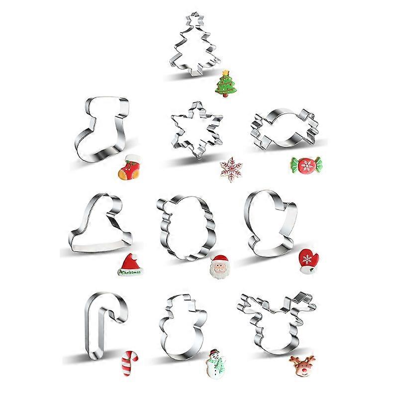 Christmas Cookies Knife Set Candy Christmas Socks Snowmen Santa Claus Cookie Cutters Sugar Mass Cutter Stainless Steel Cutter