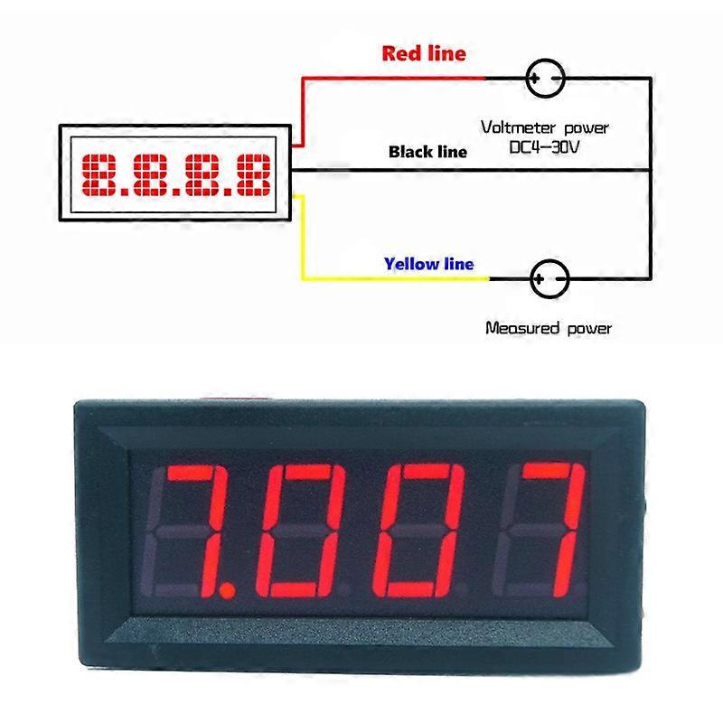 DC 0-99.99V(100V) 4 Digit 0.56 Inch Digital Voltmeter 3 Wire Voltage Checker Panel Meter
