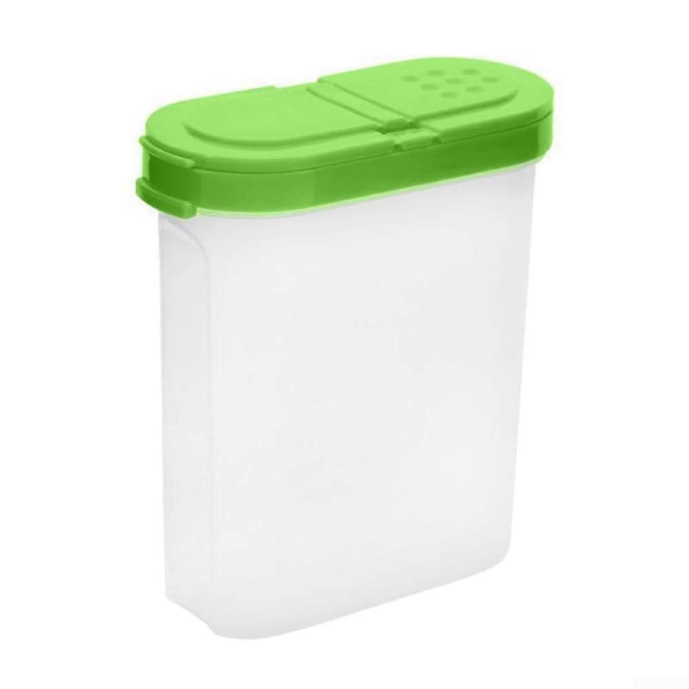 Simplified transparent spice bottles with easy access and smart design features (green)
