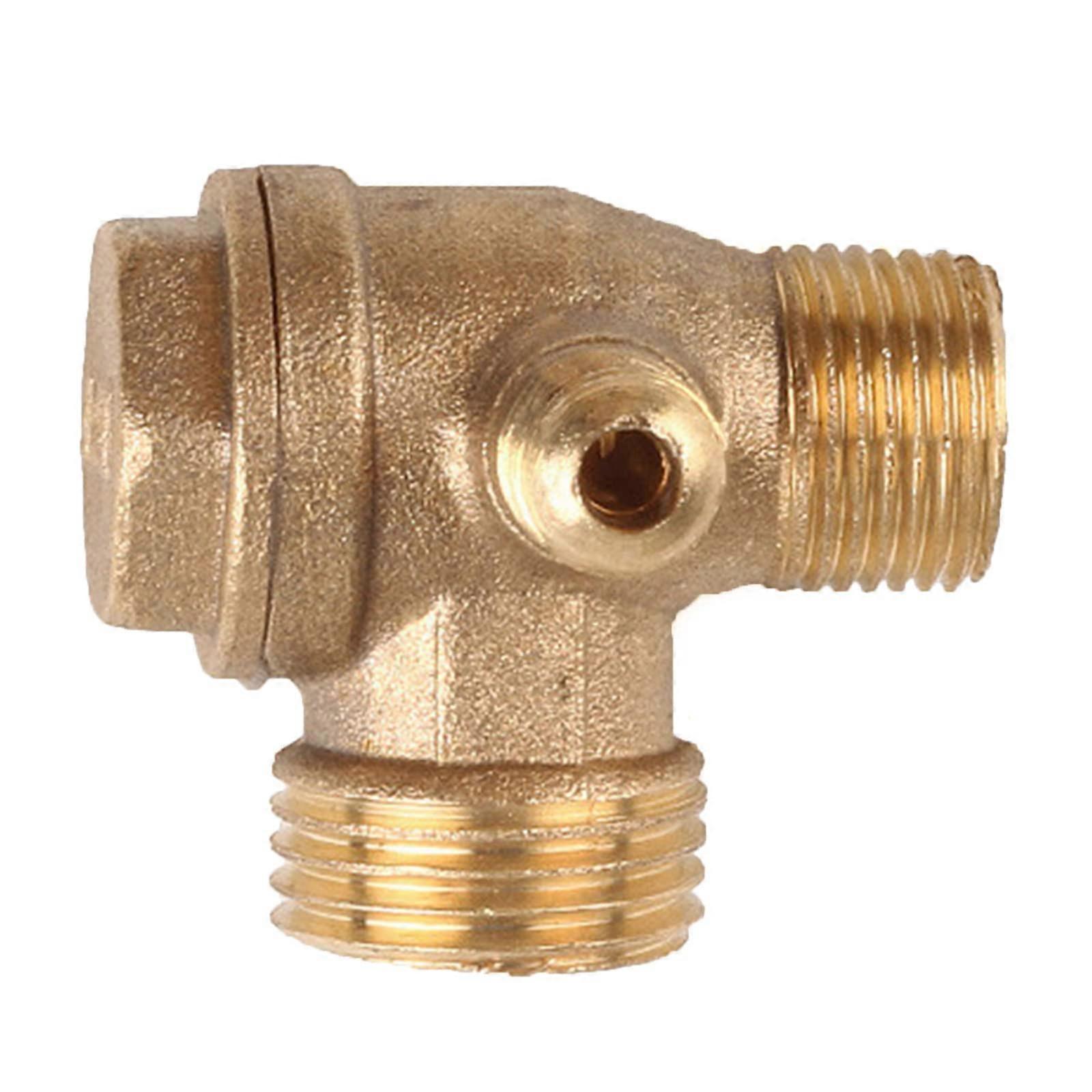 3Port Brass Threaded Check Connector Tool for Air Compressor 10x16x20 External Thread 3Way Metal Compressor Check