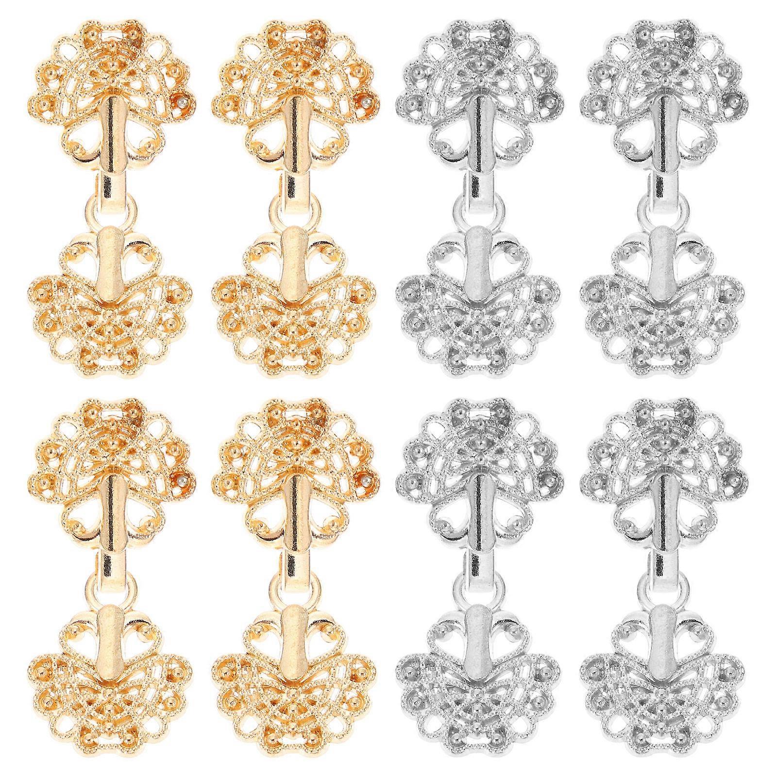 8Pcs Assorted Color Clothing Closure Clasps For Hanfu Cheongsam Retro Style Suitable For Women And Costume Designers