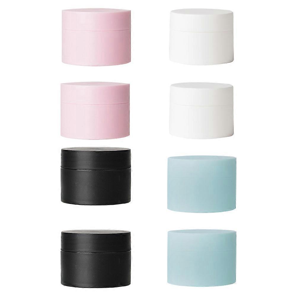 8Pcs Small Plastic Bottles Jars Ideal For Travel Business Trip Camping Everyday Use Assorted Color Leak-Proof Cosmetics Containers