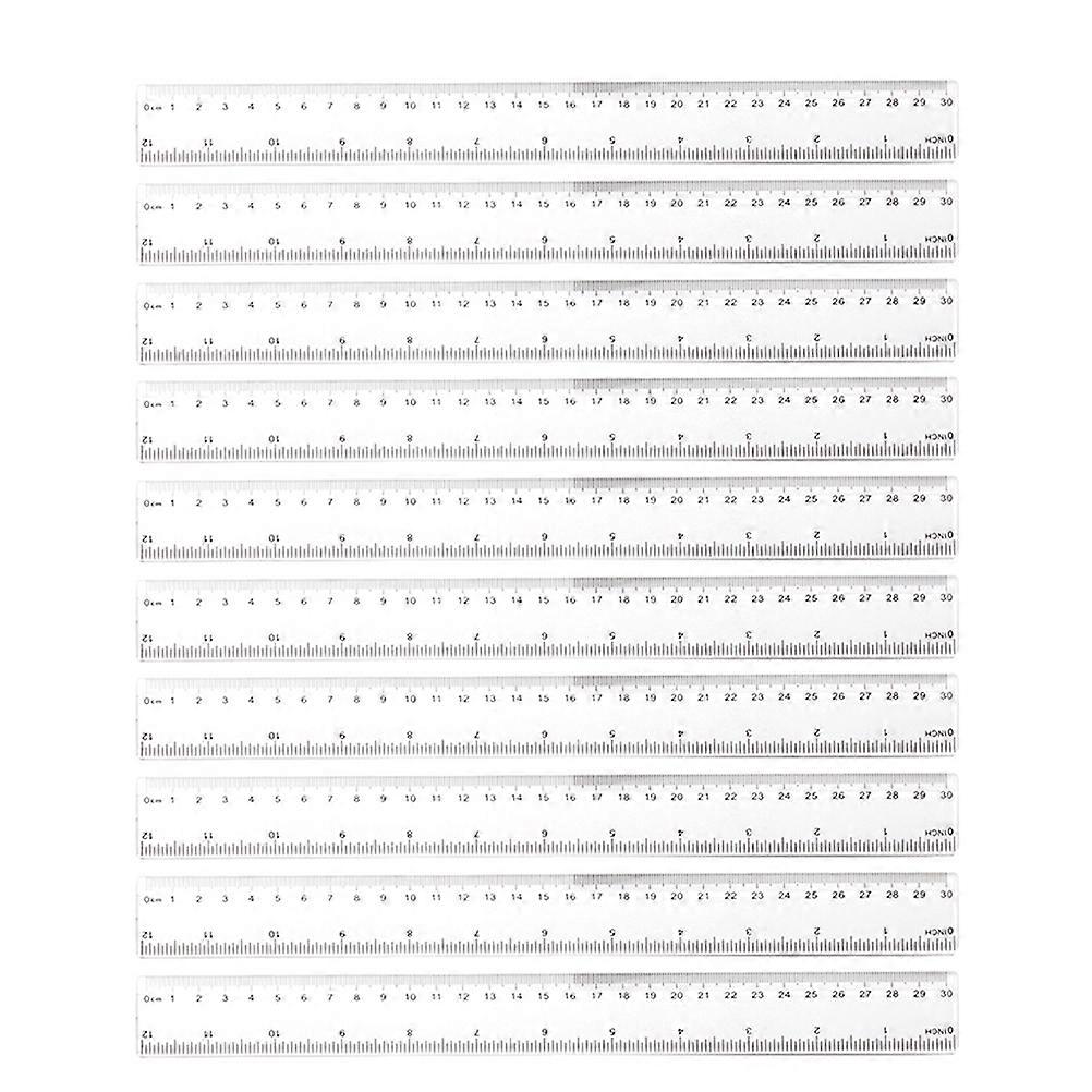 Transparent Plastic Ruler for School Office Use Clear and with Metric Units 12 inch