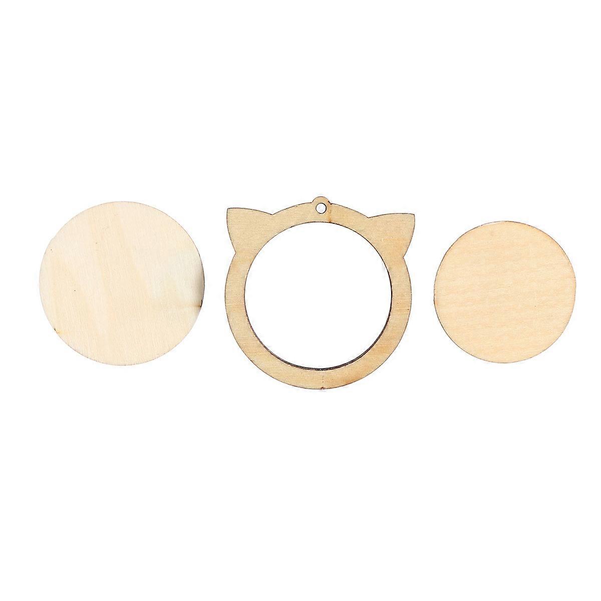 Mini Embroidery Frame Wooden Cat Shape DIY Crafts for Cross Stitch Hoops Beige
