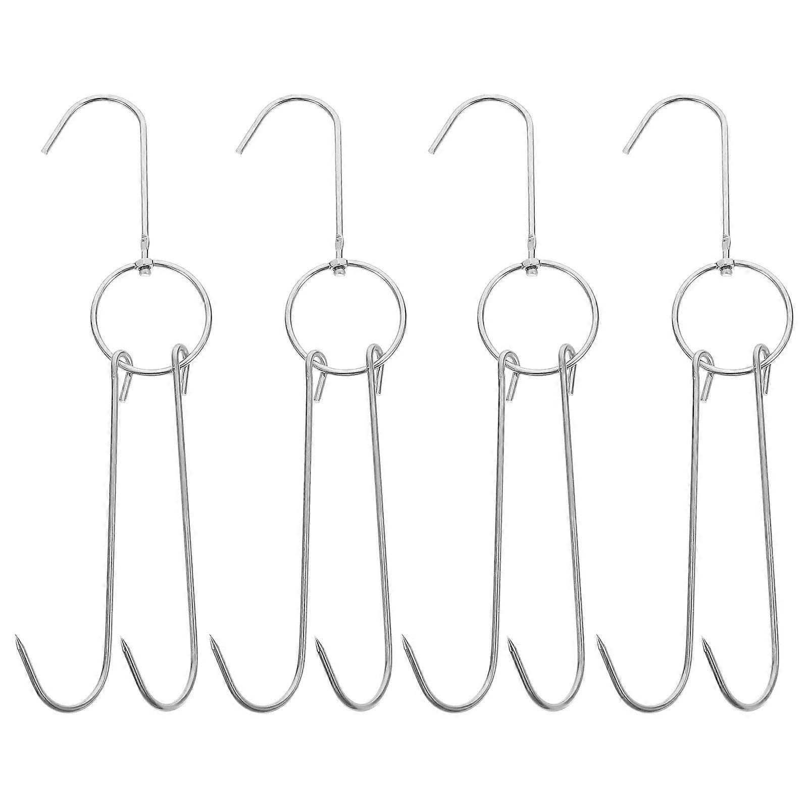 4 件重型不锈钢肉钩，用于烧烤、烧烤、屠宰以及吸烟者和专业厨房的高效肉类处理