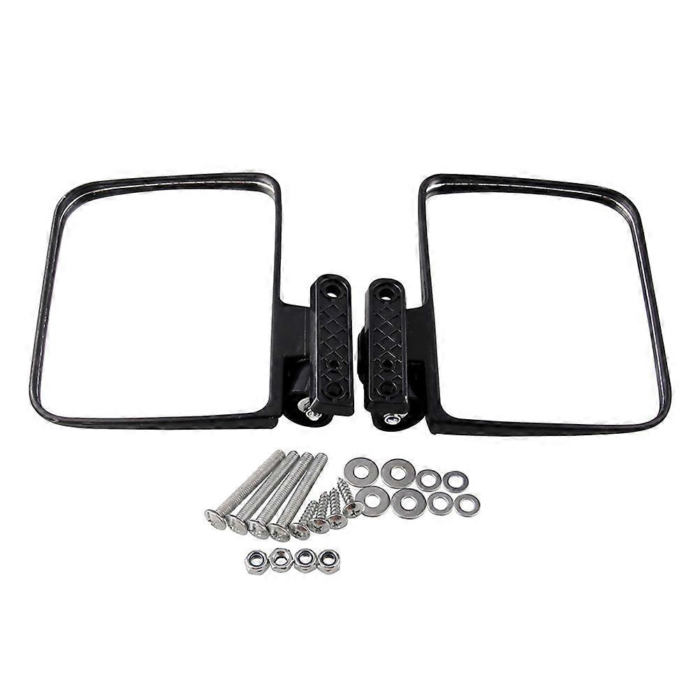 Square Shape Side Mirror for Drivers 18.00x13.80x5.00cm Black Wide Angle View 1 Pair