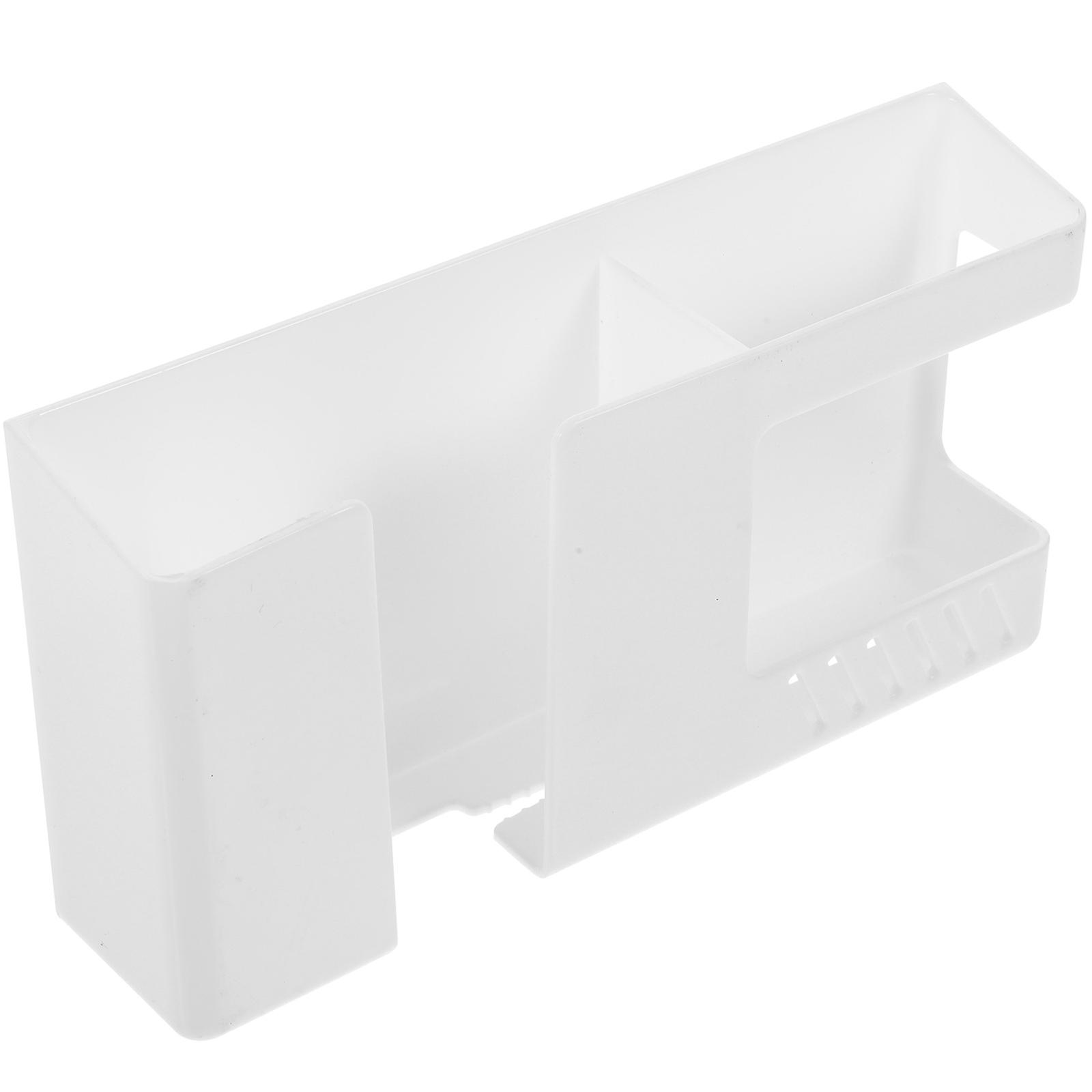Wall Mounted Phone Holder with Charging Station and Organizer for Remotes, Cables, Headphones – Durable, Space Saving Design, White