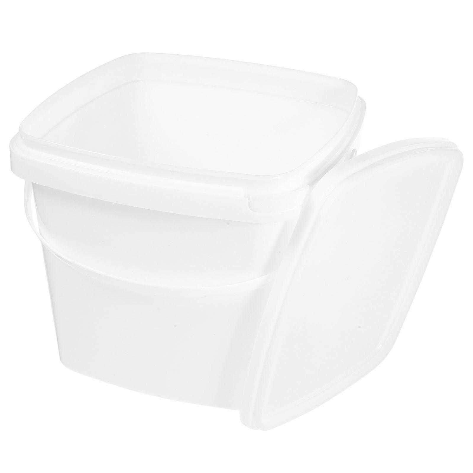 Portable Plastic Bucket Pail For Garden Use 5L White Color Multipurpose Water Storage 1Pack