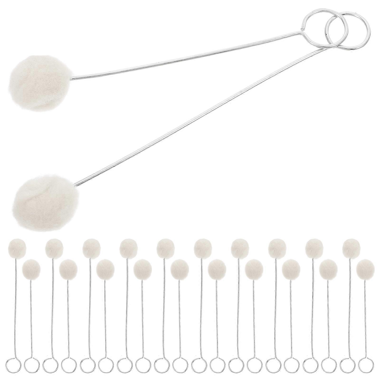 40PCS Wool Daubers for Care & Dyeing – Soft Wool Ball Applicators, Refillable Ink Tools for DIY Crafting Projects – Versatile & Practical Design