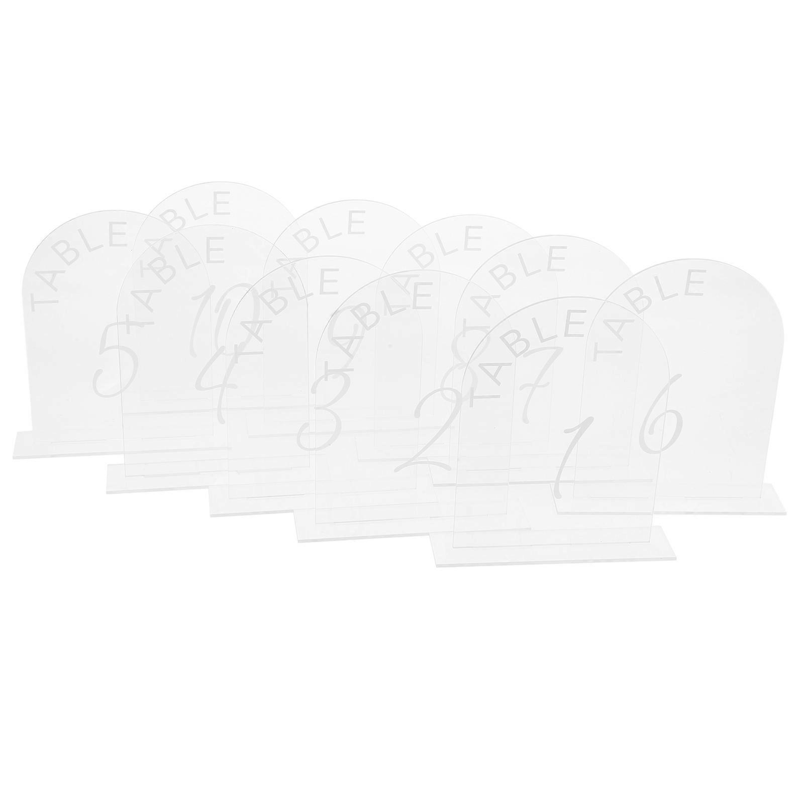 Acrylic Table Numbers with Holders – Transparent Signs for Weddings, Anniversaries & Events – DIY Personalizable Centerpieces (10pcs)