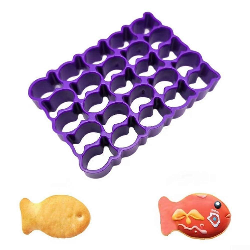 Goldfish Cookie Cutter Set with 25 Cavities, Brass Fish-Shaped Baking Mold for School Events and Parties