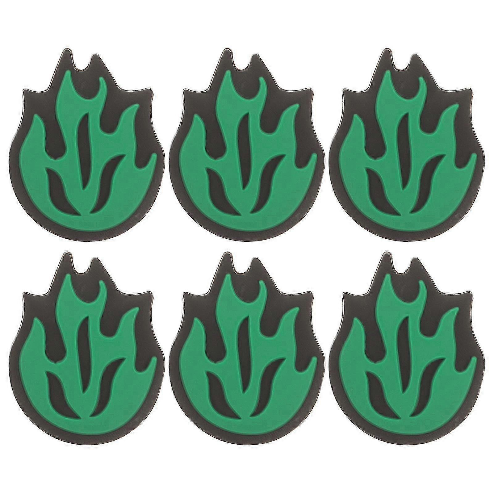 6Pcs Fire Shaped Tennis Racket Damper Tennis Racket Silicone Shock Absorber Racket Supply Green-FCY