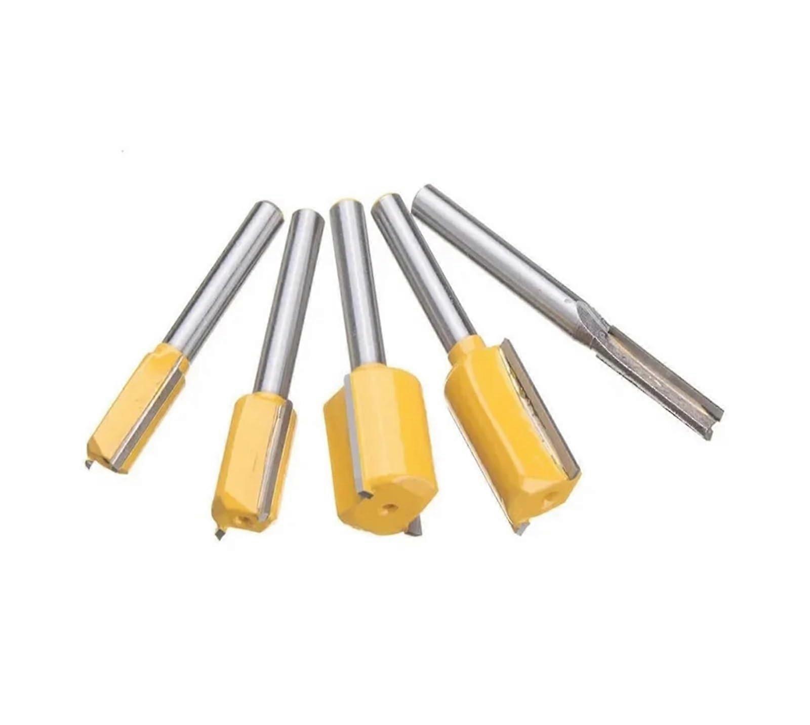 Dado Router Bit 5-Piece Set, 1/4-Inch Shank, 6.35mm Straight Bit for Woodworking and Trimming