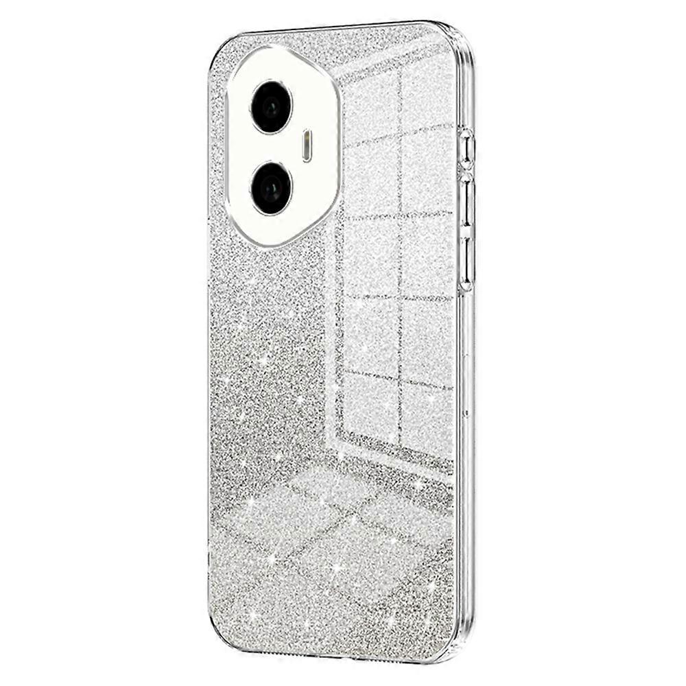 For Honor 300 Case Electroplating Gradient Glitter TPU Phone Cover - Transparent